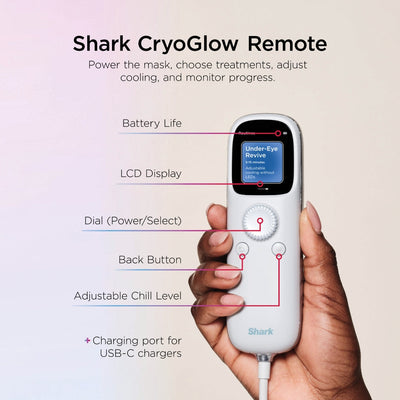 Shark Beauty CryoGlow Under-Eye Cooling & LED Anti-Ageing & Blemish Repair Mask Blue Frost